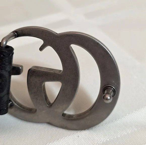 Gucci GG Marmont Black Belt with Bee Print Unisex Size 95. With COA - Picture 2 of 7